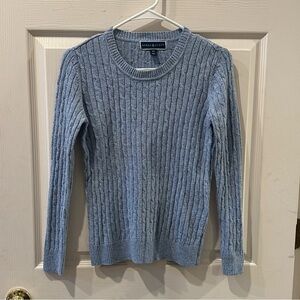 Karen Scott Light Blue Cable Knit Sweater